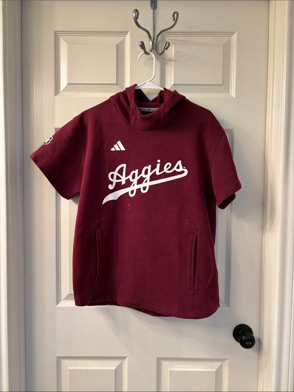 adidas adult  Maroon 'Aggies' Short-Sleeve Hoodie
